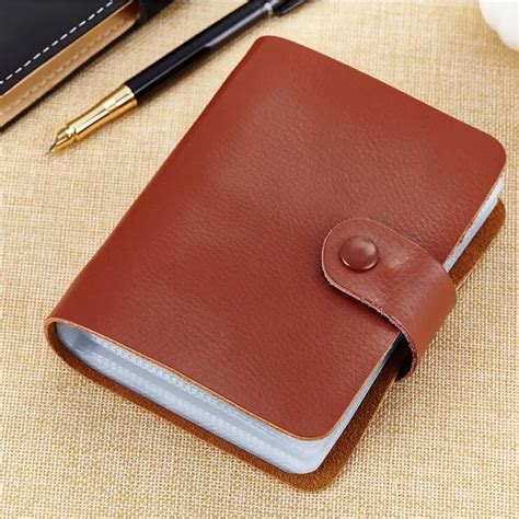 New Fashion 60 card slots Genuine leather business card holder credit ...