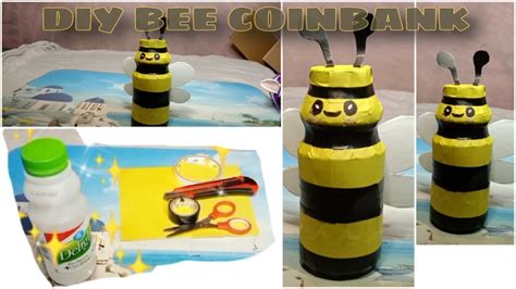 DIY BEE COINBANK USING PLASTIC BOTTLE.CHARACTER COINBANK IDEA.PAANO GUMAWA NG BEE DESIGN NA ...