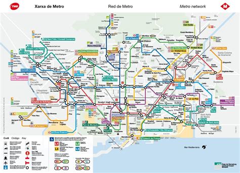 Barcelona metro station map - Barcelona metro line map (Catalonia Spain)