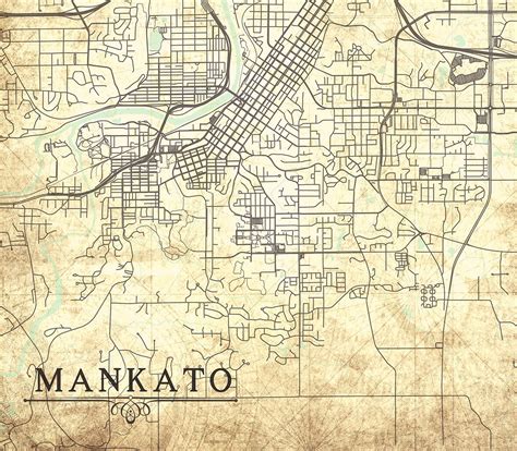 MANKATO MN Canvas Print Minnesota Mn City Town Plan Vintage | Etsy