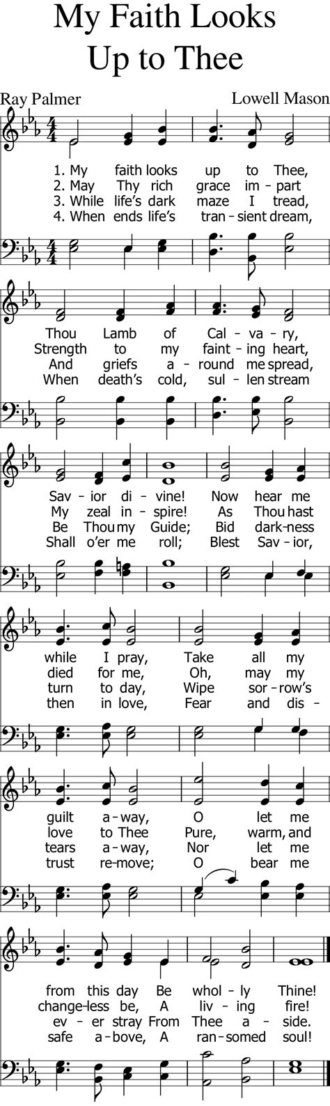 #240: My Faith Looks Up to Thee sheet music | Mobile Hymns