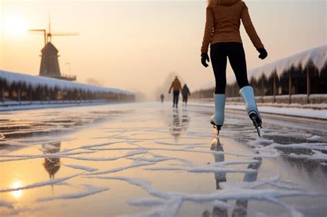 Premium AI Image | Festive ice skating a winter joy that captures the ...