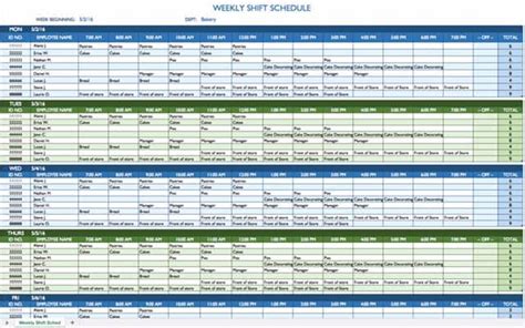 Free Work Schedule Templates for Word and Excel