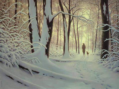 Winter Woods Painting by Barry DeBaun