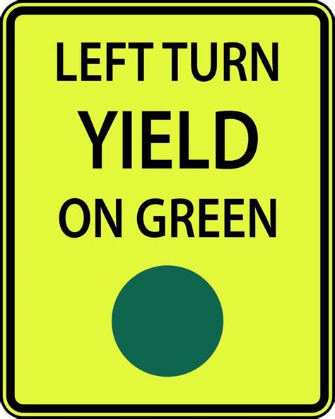 Symbol Left Turn Yield On Green Sign 12500507 Vector Art at Vecteezy