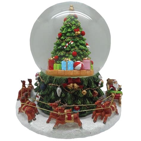 Christmas Tree and Santa Snow Globe Revolving 165mm