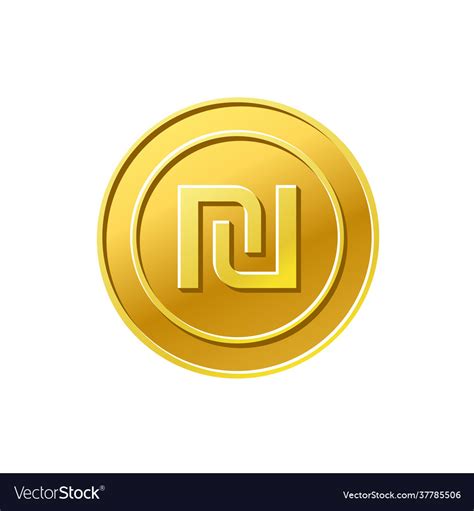 Coin icon israel shekel sign golden Royalty Free Vector