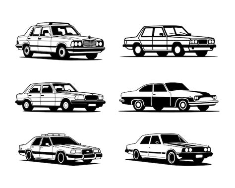 Premium Vector | A set collection of police car silhouette illustrations