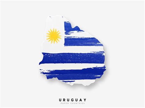 Premium Vector | Uruguay detailed map with flag of country. painted in ...