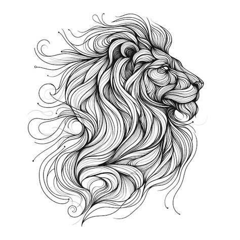 Abstract lion drawing | Premium AI-generated image