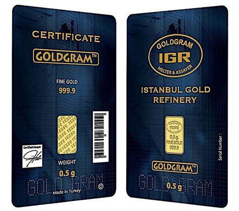 Certified Istanbul Gold Refinery (IGR) 999.9 Solid Gold 0.5 G Bar | Pristine Auction