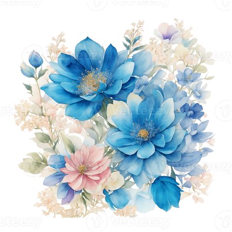 Blue flower bouquet clip art 27131950 PNG