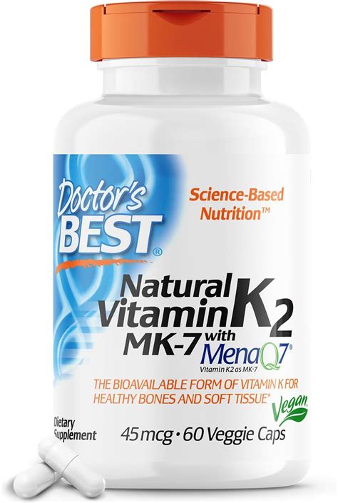 Amazon.com: Doctor's Best Natural Vitamin K2 MK-7 with MenaQ7 White No ...