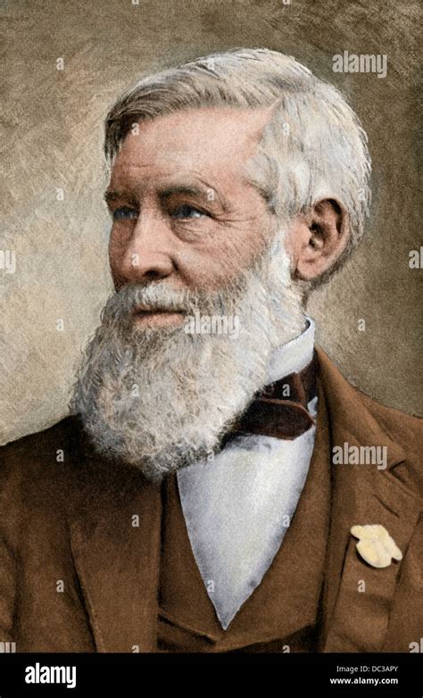 American botanist Asa Gray. Digitally colored halftone reproduction ...