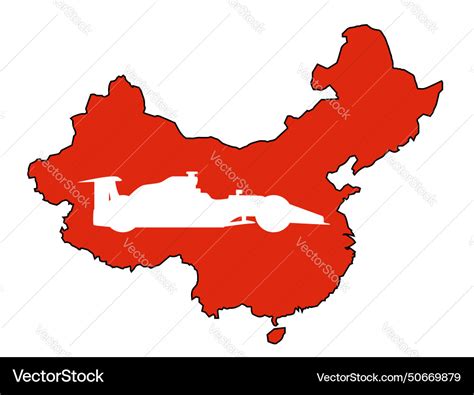 Silhouette map of china with outline Royalty Free Vector