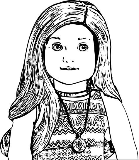 American Doll Lea Closeup Coloring Page American Girl Doll Julie ...