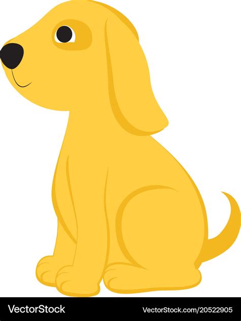 Cartoon yellow dog Royalty Free Vector Image - VectorStock