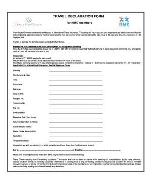 Travel Declaration Form - Fill and Sign Printable Template Online