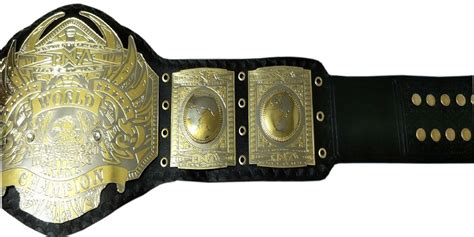 TNA WORLD HEAVYWEIGHT WRESTLING CHAMPIONSHIP BELT BLACK LEATHER STRAP ...