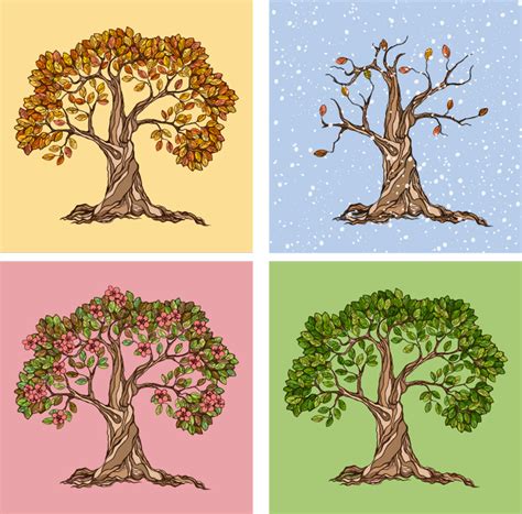 Tree of four seasons modern art prints on canvas - TenStickers