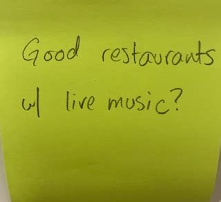 Good restaurants with live music? – The Answer Wall