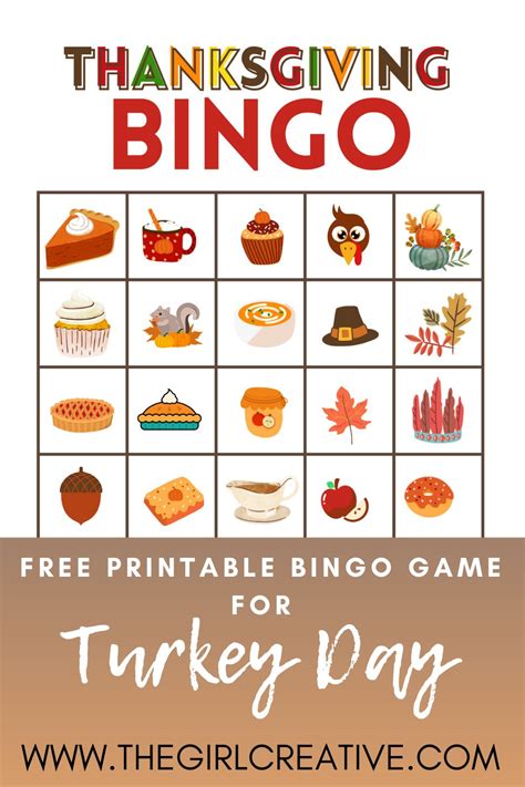 Turkey Bingo Cards, 1000 cards, 1 per page, immediate pdf download ...