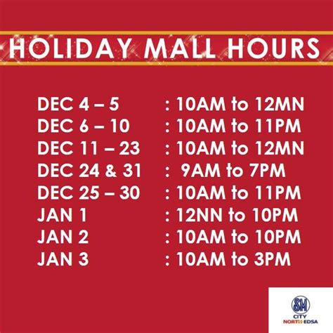 SM North Edsa Mall Hours 2015 - Karen MNL