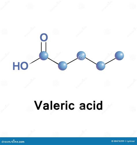 Valeric Acid, or Pentanoic Acid Stock Vector - Illustration of metabolite, molecule: 88476399