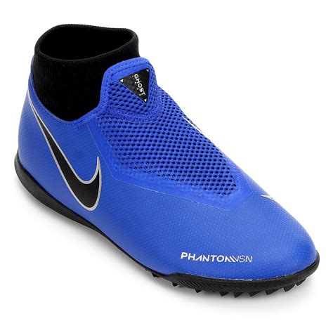 Chuteira Society Nike Phantom Vision Academy DF TF - Azul e Preto ...