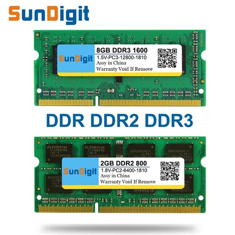 SunDigit Laptop Memory Ram DDR1 DDR2 DDR3 1600 Mhz 1333 800 400 8GB 4GB ...