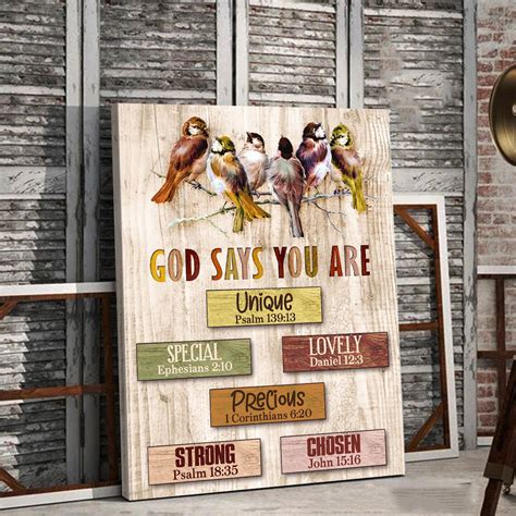 God Says You Are... Canvas Framed Poster Wall Art Wall | Etsy