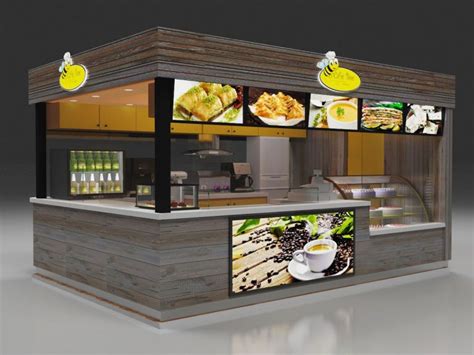 High quality outdoor fast food kiosk with rolling door design