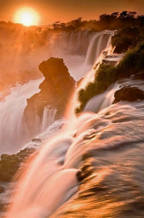 Sunset, Iguazu falls Brazil | Beautiful nature, Waterfall, Nature