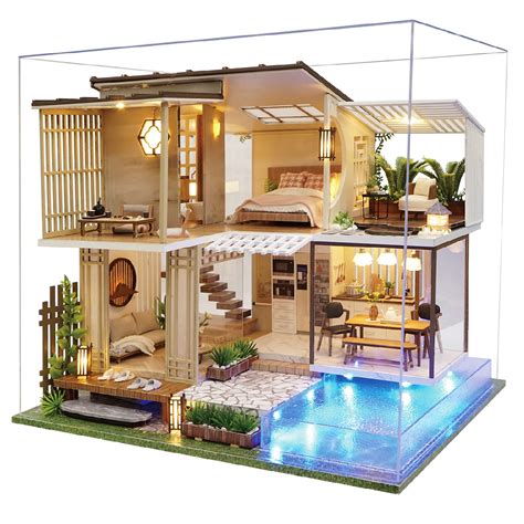 大特価 SPILAY Dollhouse Miniature with Furniture,DIY Dollhouse Wooden Tiny Crafts リール - seniorwings ...