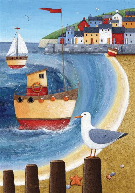 Seagull Lookout by MGL Meiklejohn Graphics Licensing | Seaside art, Naive art, Art painting