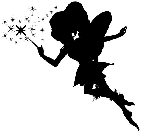 Silhouette Fairy Clip art - Fairy with Wand Silhouette PNG Clip Art ...