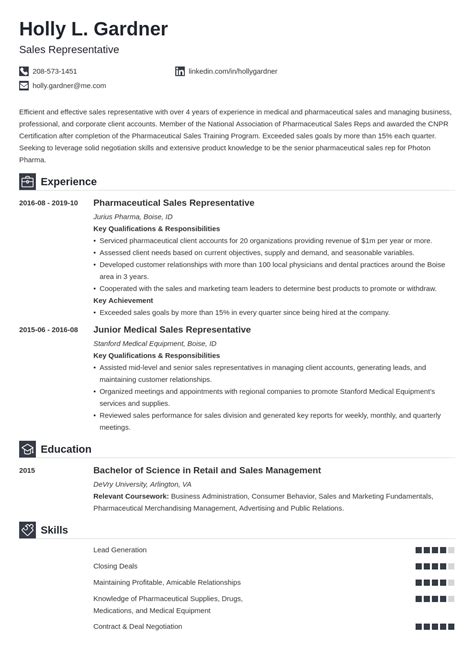 Sales Representative Resume Examples and Templates 2024