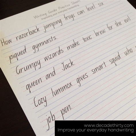 Improve Your Everyday Handwriting… In Sentences | Decade Thirty # ...