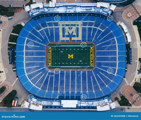 Michigan Stadium Aerial Photo Editorial Stock Photo - Image of city ...