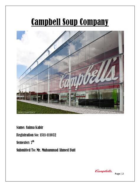 Campbell Soup Company | PDF | Advertising | Brand