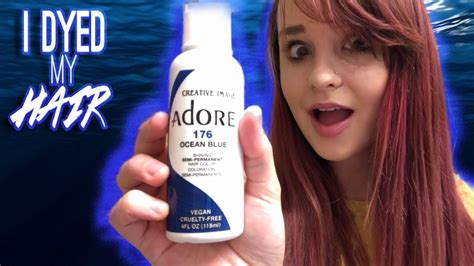 Dyeing My Hair Blue | Adore (Ocean Blue) - YouTube