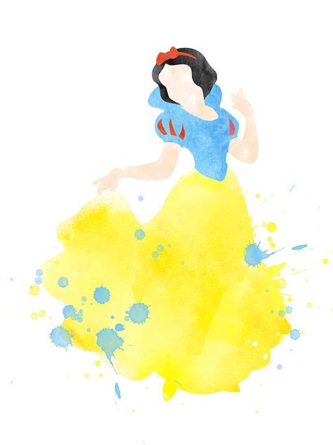 Disney Princesses With Name Colorful Watercolor By Mihaela Pater ...