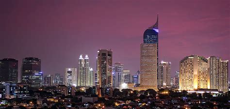 Jakarta view at night - Capital city of Indonesia | San francisco skyline, Capital city, Skyline