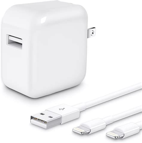 Amazon.com: iPad Charger iPhone Charger, [Apple MFi Certified] 2.4A 12W ...