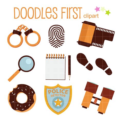 Police Detective Tools Digital Clip Art for Scrapbooking Card | Etsy