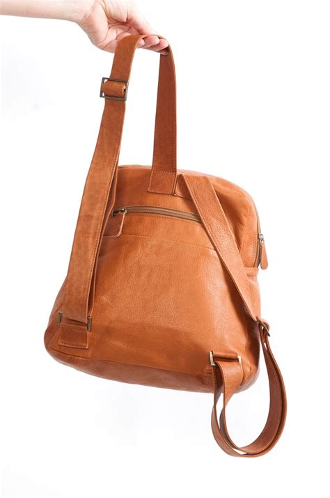 Brown Small leather Backpack purse Women leather Back pack | Etsy