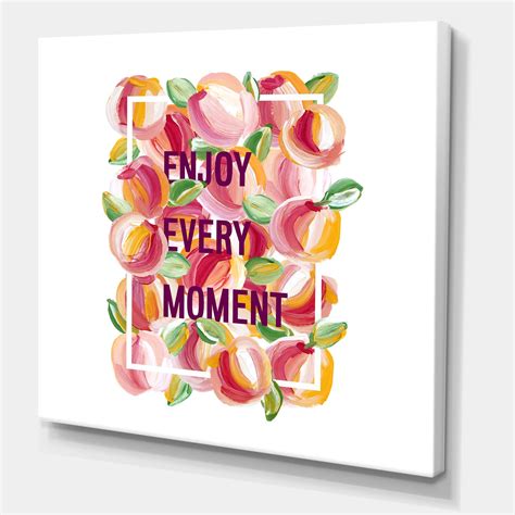 Designart "Enjoy Every Moment" Traditional Canvas Wall Art Print - Bed ...