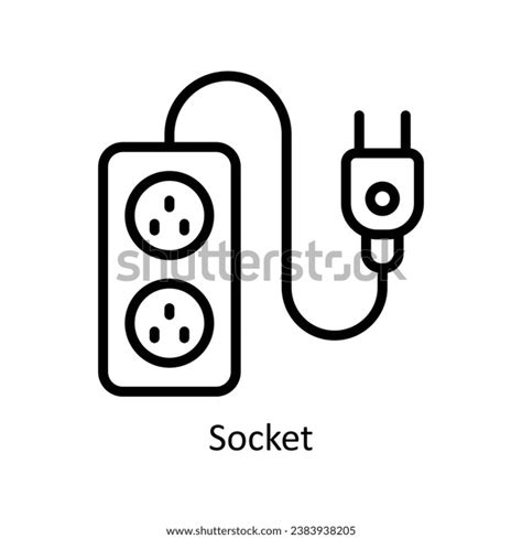 Socket Vector Outline Design Illustration Symbol Stock Vector (Royalty ...