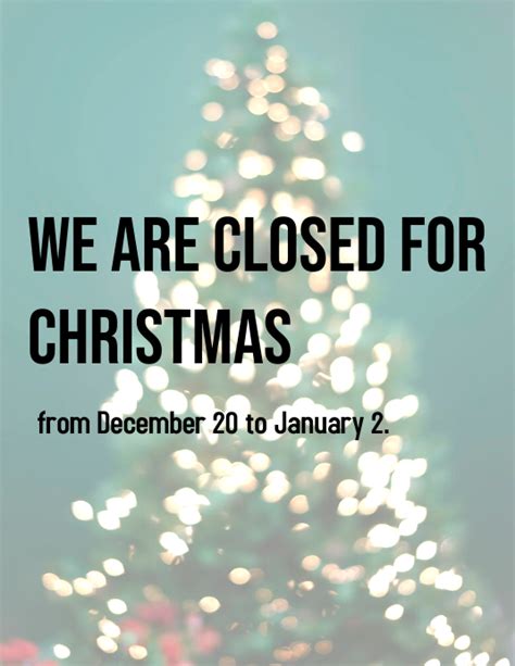 Closed for Christmas Template | PosterMyWall