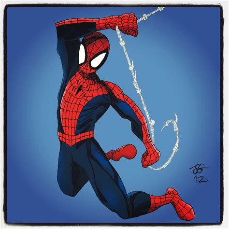 Spider-man swinging by kingjoeg on DeviantArt
